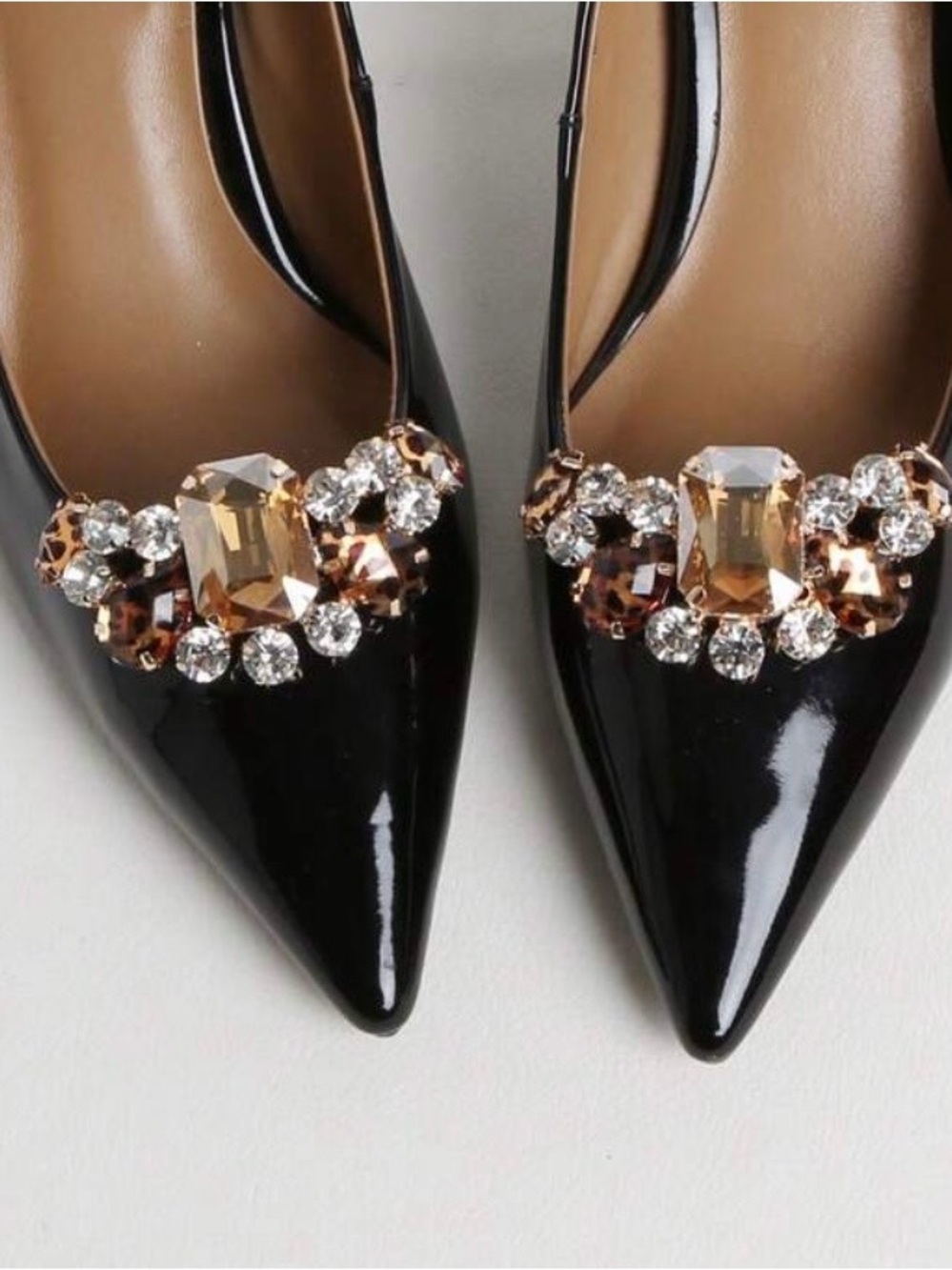 Crystal Leopard Shoe Clips Glam Heels Accessory